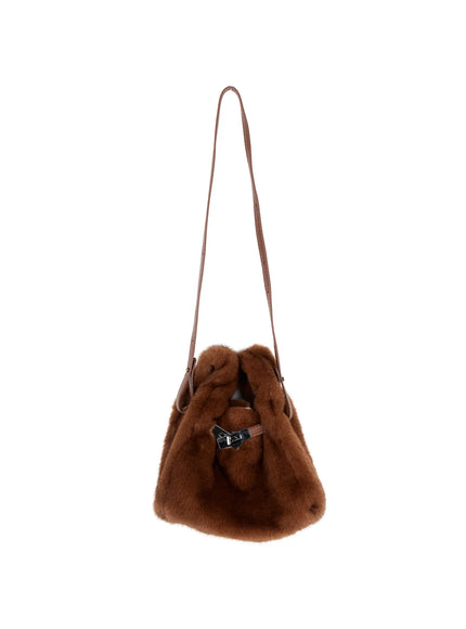 Faux-Fur Buckle Crossbody Bag CD501