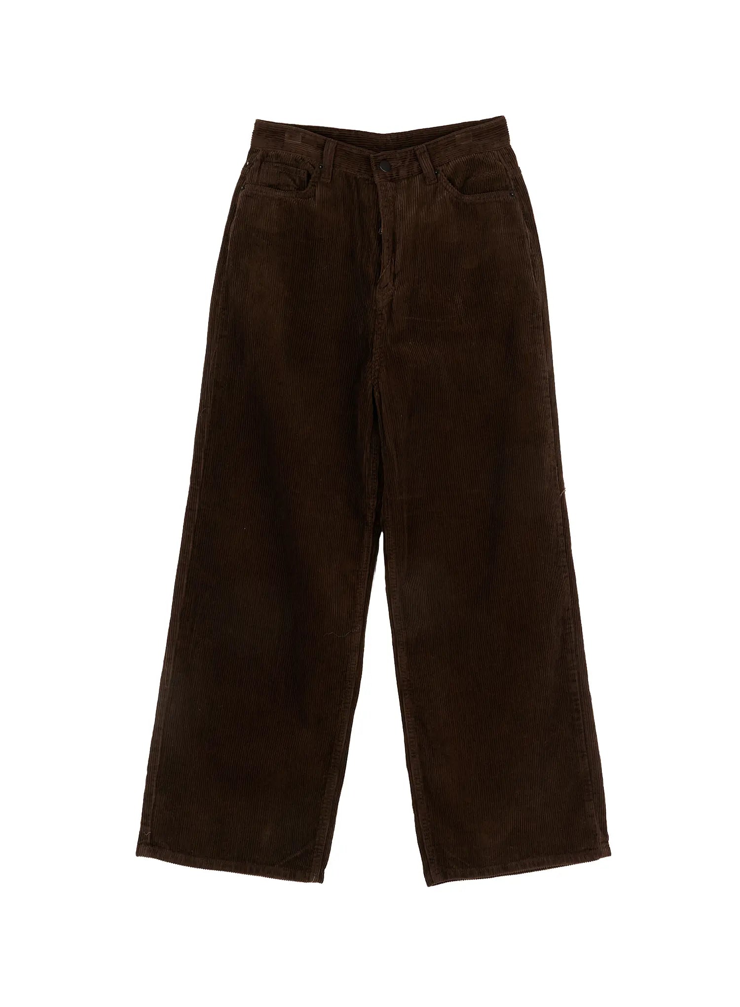 corduroy-wide-leg-pants-cj507 / Brown