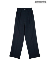 pintuck-wide-fit-tailored-pants-ou427 / Dark blue