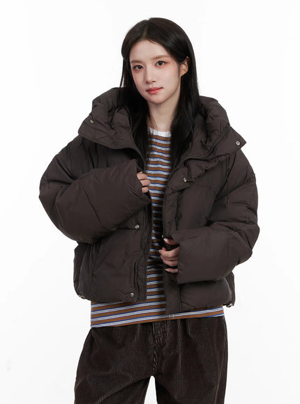 cropped-puffer-jacket-cn526 / Dark brown