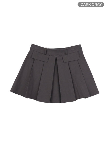box-pleated-mini-skirt-cg427 / Dark gray