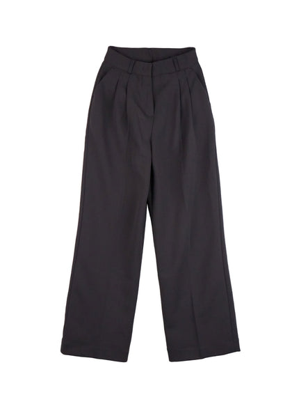 cozy-warm-pintuck-trousers-on418 / Dark gray