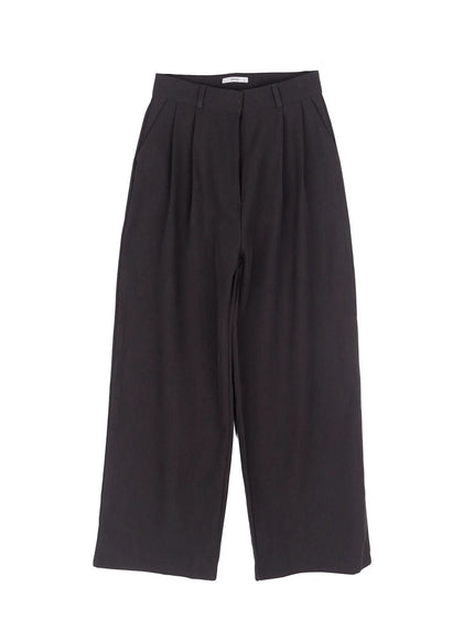 Wide Leg Pin-Tuck Slacks CJ526