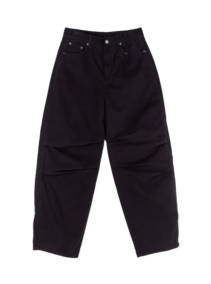 wide-leg-pintuck-trousers-cn513 / Dark gray