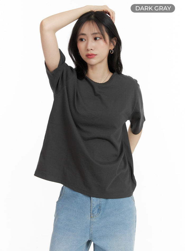 basic-cotton-t-shirt-om408 / Dark gray