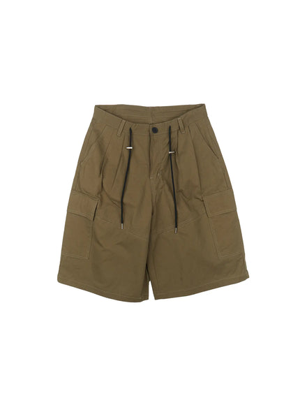 baggy-pocketed-cargo-shorts-cu518 / Dark green