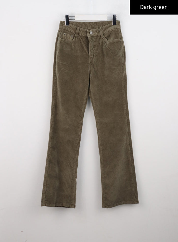 velvet-flare-pants-cn313 / Dark green