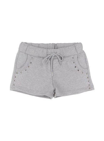 comfort-fit-studded-shorts-cs501 / Gray