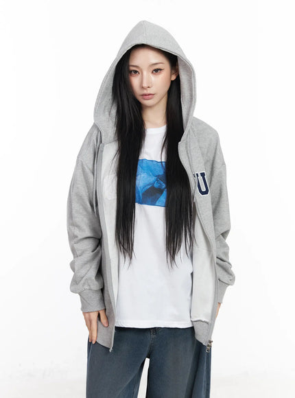 oversized-graphic-hoodie-cm519 / Gray
