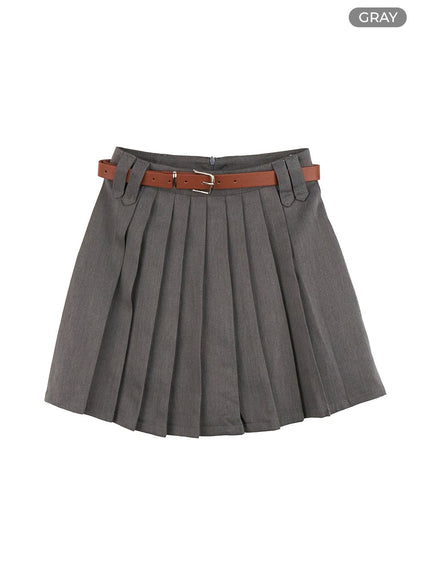 timeless-flared-pleated-mini-os411 / Gray