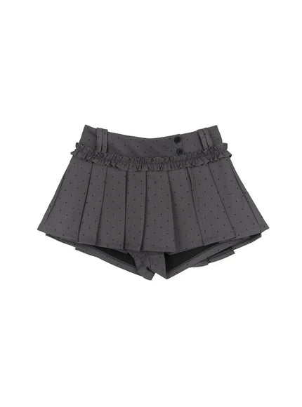polka-dot-pleated-mini-skirt-cm518 / Gray