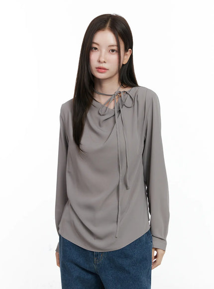 draped-blouse-co503 / Gray
