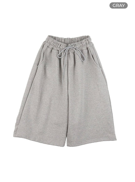 solid-sweatpant-shorts-cg402 / Gray