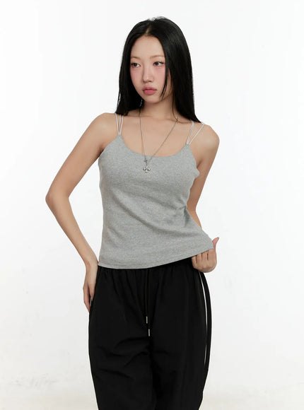 lace-cross-back-cami-cn505 / Gray