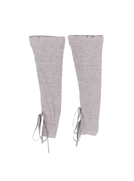 knit-ribbon-leg-warmers-cm531 / Gray