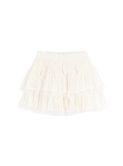 Tiered Lace Ruffle Mini Skirt CM531