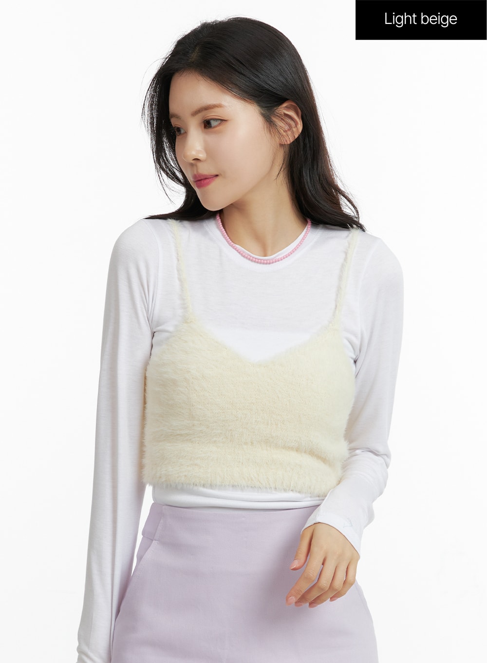 soft-crop-sleeveless-top-of408 / Light beige