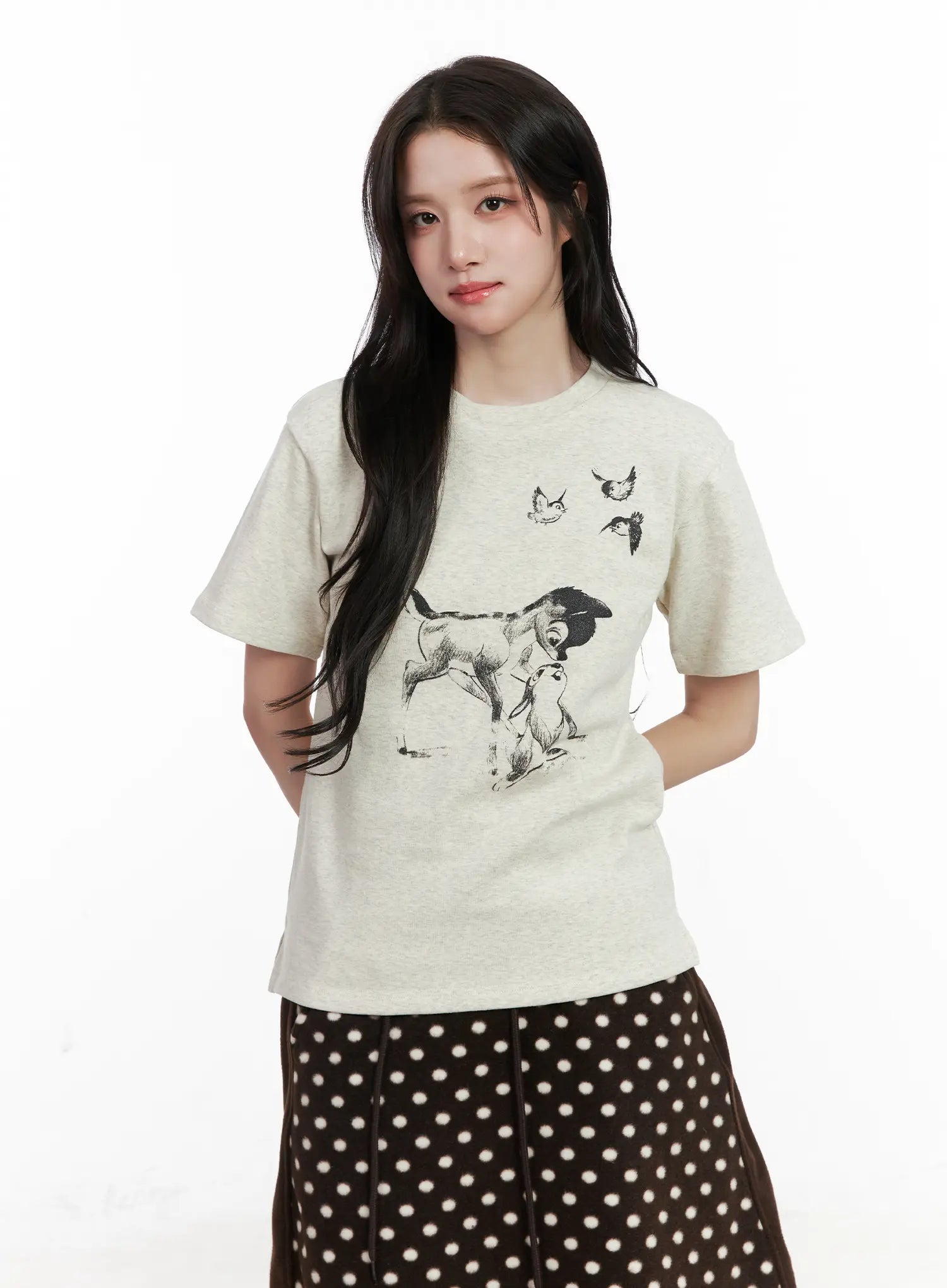 bambi-graphic-t-shirt-cn527 / Light beige