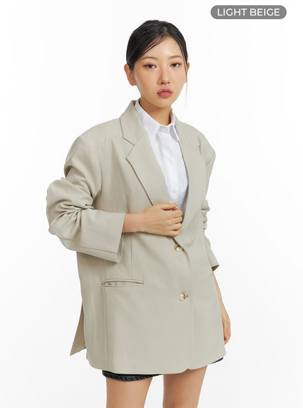classic-solid-blazer-cf416 / Light beige