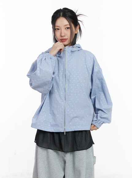 oversized-polka-dot-windbreaker-jacket-cj530 / Light blue