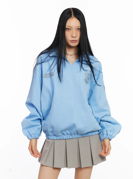casual-oversized-graphic-banding-sweatshirt-cs509 / Light blue