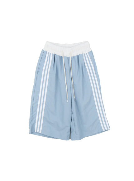 striped-bermuda-sweat-shorts-cu518 / Light blue