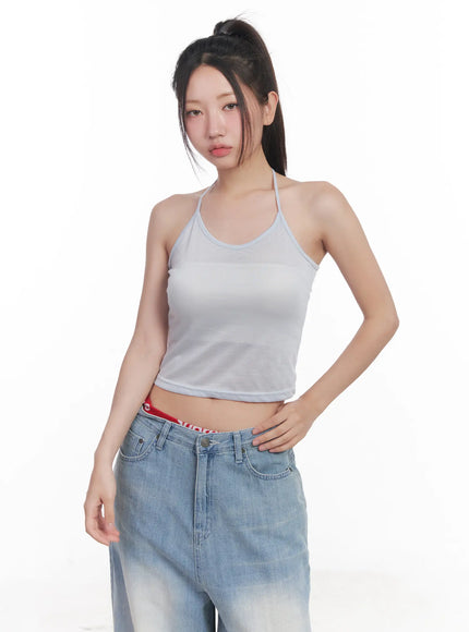basic-halter-neck-cami-cu517 / Light blue