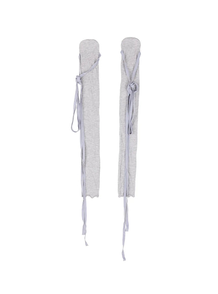 ribbon-strap-knee-length-socks-cu527 / Light gray