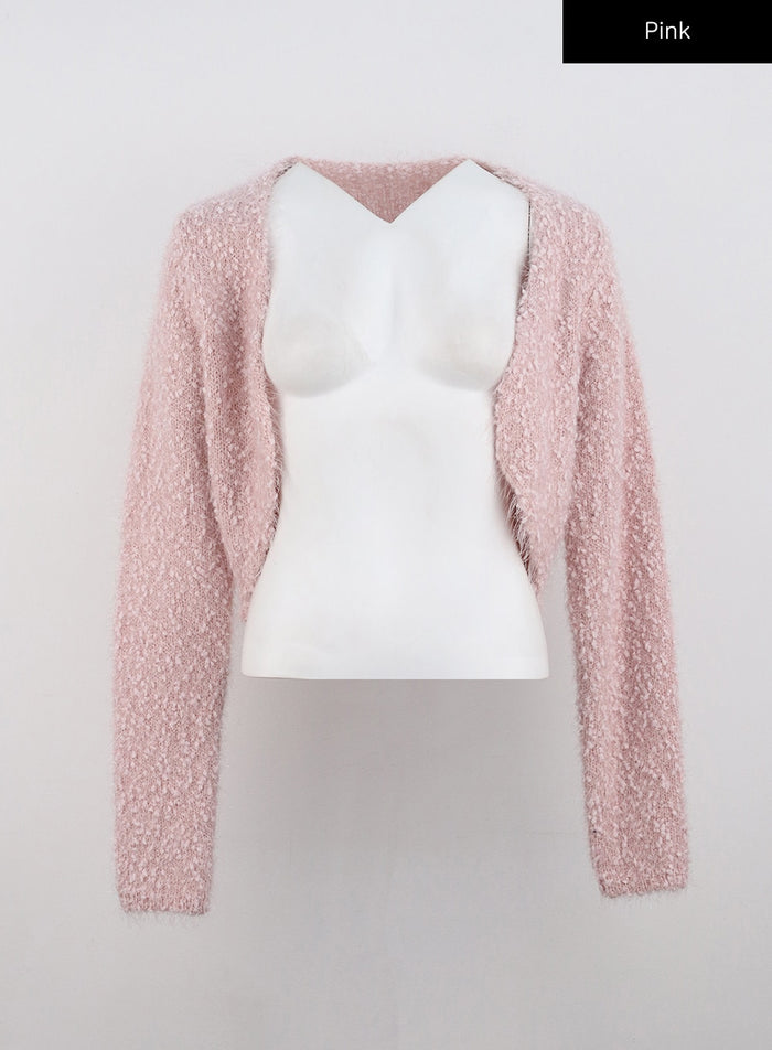 soft-knit-crop-cardigan-cd301 / Pink