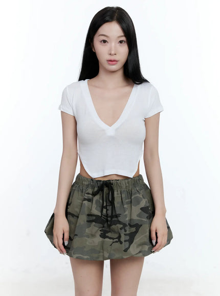 v-neck-cropped-tee-cl530 / White