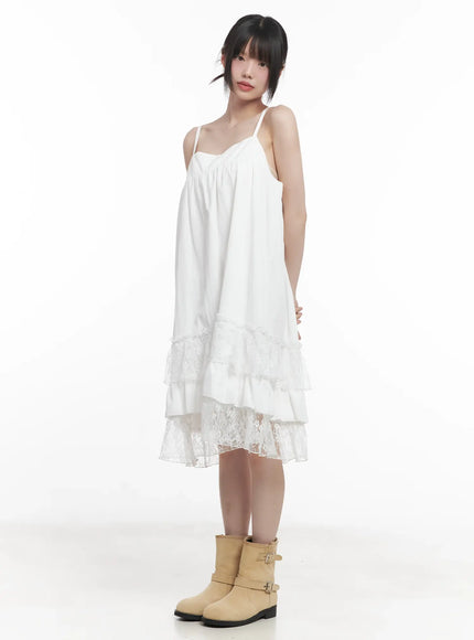 lace-trim-cami-maxi-dress-cu518 / White