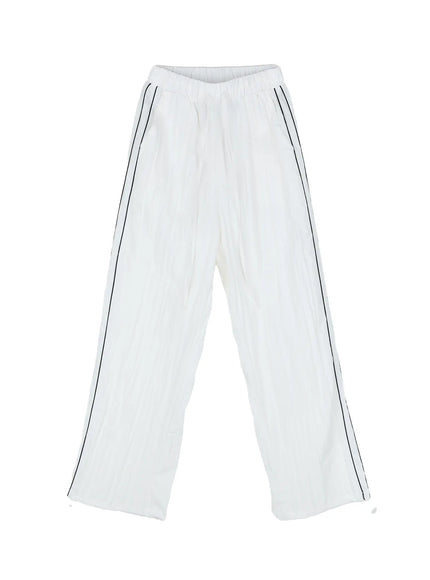 nylon-wide-leg-track-pants-cg512 / White