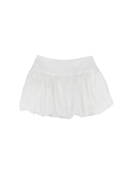 bubble-hem-mini-skirt-cj530 / White