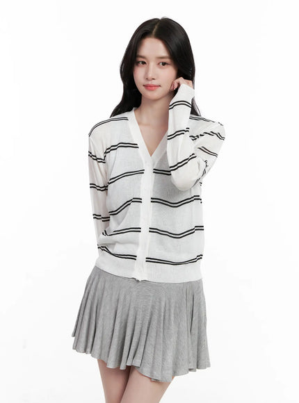 sheer-striped-cardigan-cl515 / White