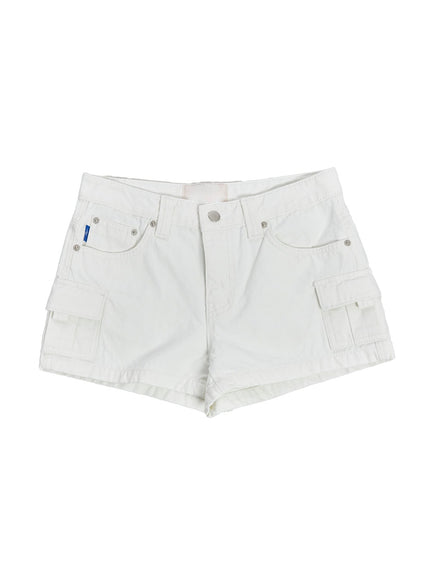 cotton-cargo-shorts-ca521 / White