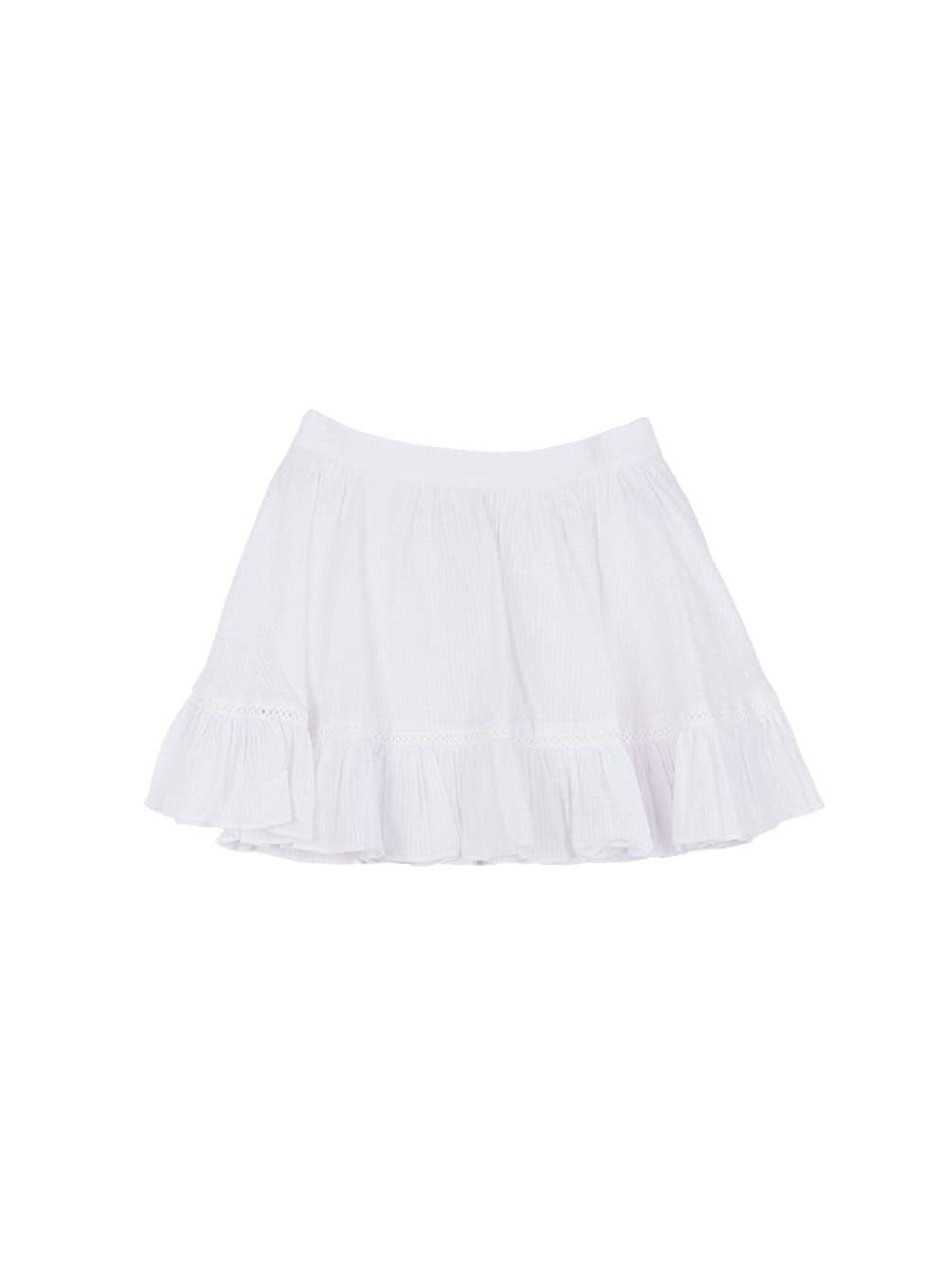 frill-lace-flare-mini-skirt-cy526 / White
