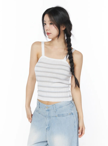 striped-knit-cami-top-cy522 / White