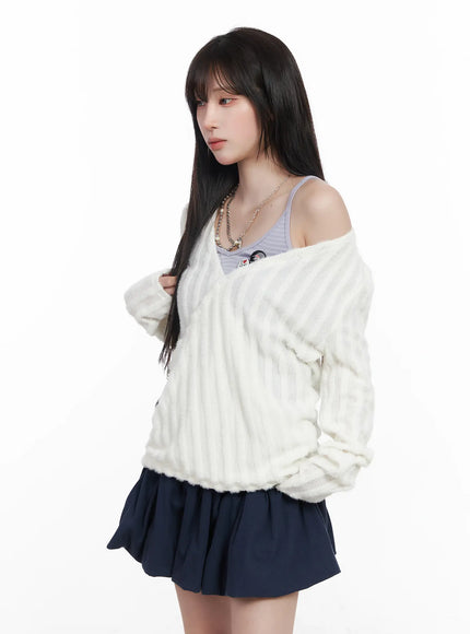 V-Neck Knit Sweater CF523