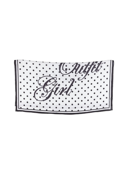 polka-dot-graphic-scarf-cu527 / White