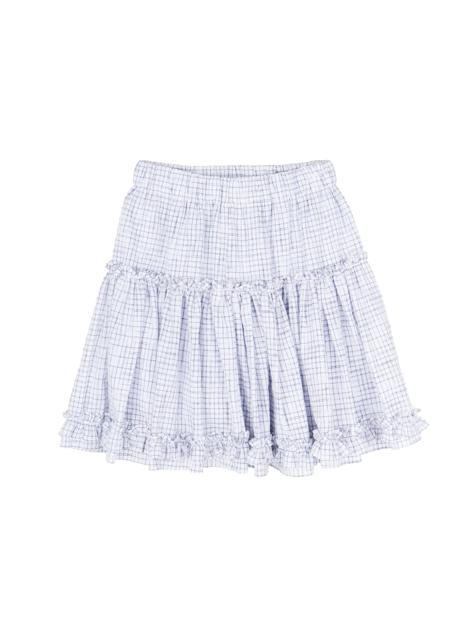 ruffle-frill-midi-jean-skirt-cy513 / White