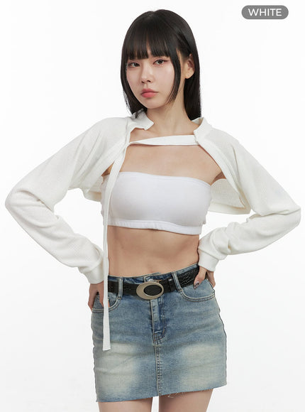 strap-bolero-crop-top-oo401 / White