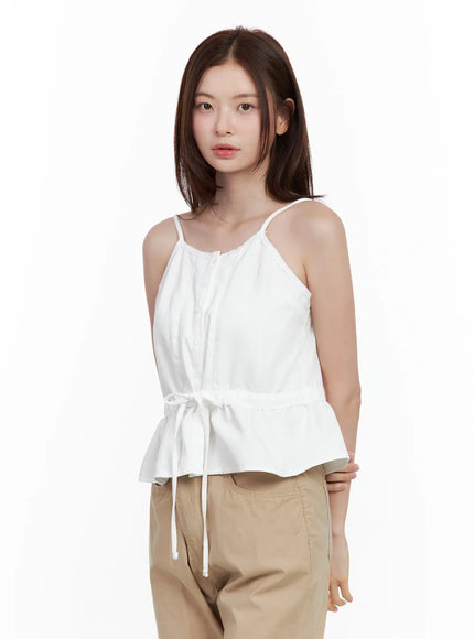 lace-detail-buttoned-tank / White