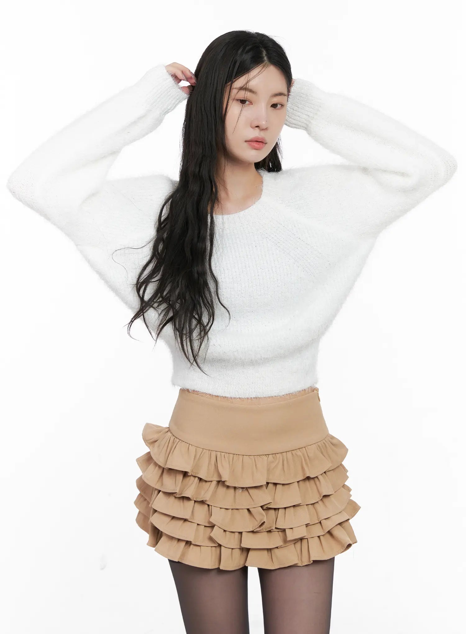 cozy-round-neck-sweater-cn512 / White