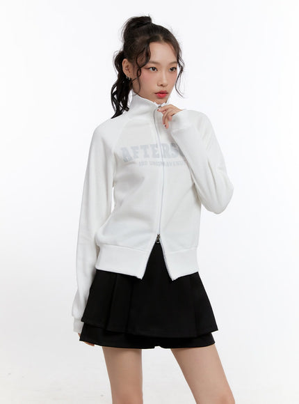 graphic-double-zip-up-sweatshirt-cn421 / White