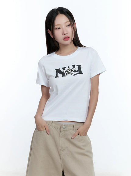 graphic-crop-tee-cu526 / White