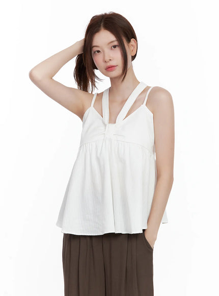 ribbon-tie-tank-scarf-set / White