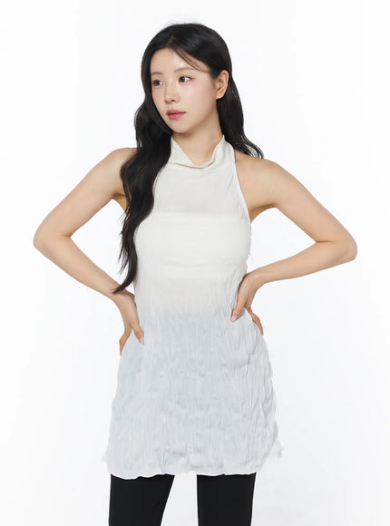 texture-neck-tie-blouse-cd805 / White