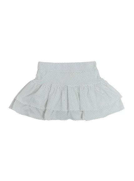 polka-dot-ruffle-mini-skirt-cu527 / White