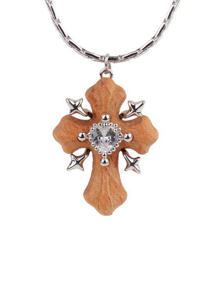 Rustic Cross Pendant Necklace CM505