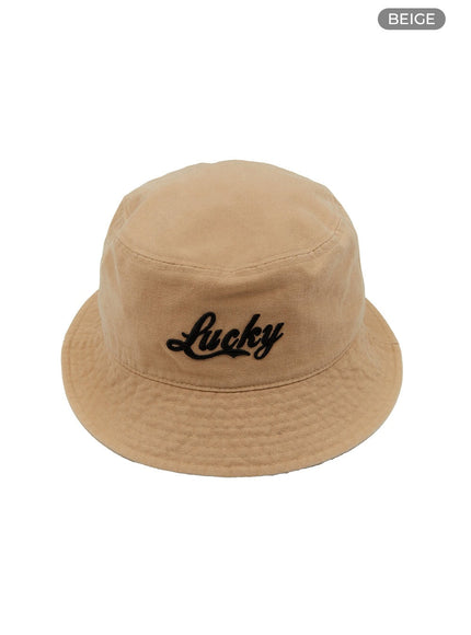 lucky-lettering-bucket-hat-unisex-iu419 / Beige